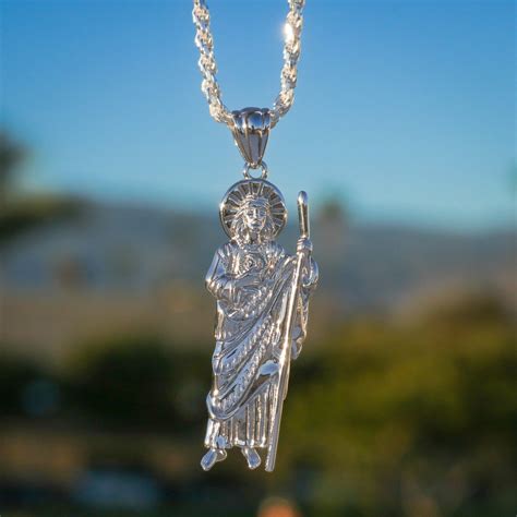 Plain San Judas Pendant - 925 Silver – Huerta Jewelry