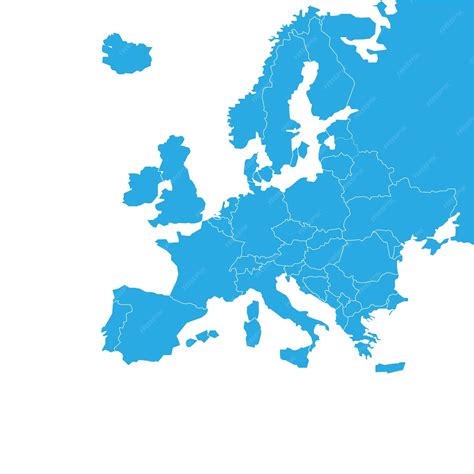 Premium Vector | Detailed vector map of the europe vector