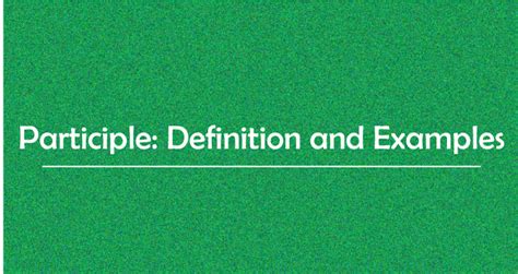 Image result for Participle Explained