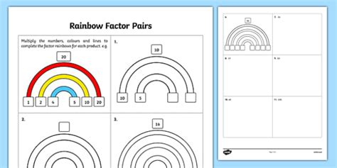 Rainbow Factor Pairs | Twinkl Maths Resources