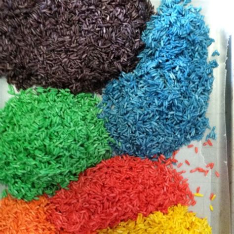 Colored rice. | Colored rice, Shag rug, Color
