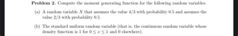 Moment Generating Function Problem 的图像结果