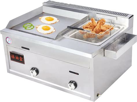 Amazon.com: Commercial Gas Propane Deep Fryer with Countertop Griddle ...