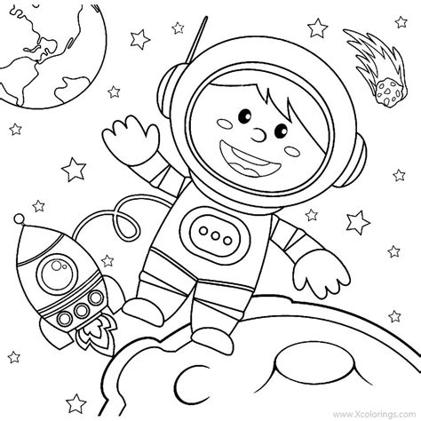 Collection of Astronaut Coloring Pages - Free Printable