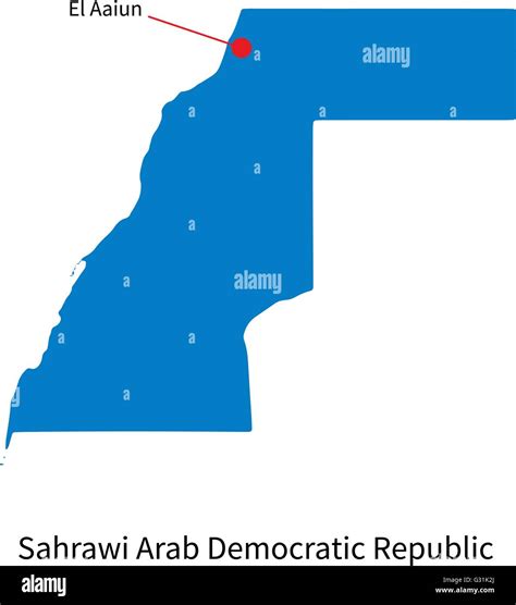 Map of Sahrawi Arab Democratic Republic and capital city Stock Vector Image & Art - Alamy