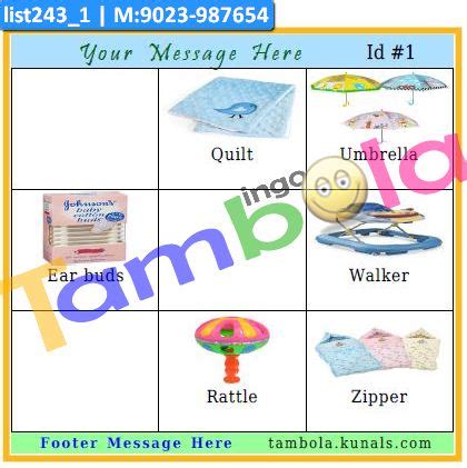 Baby Shower Theme Tambola Housie Tickets, Paper Games in Occasion