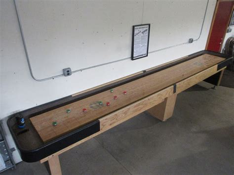 16' X 30" Shuffle Board Table- 8 Weights- Extra Sand- Brush- Framed Rules
