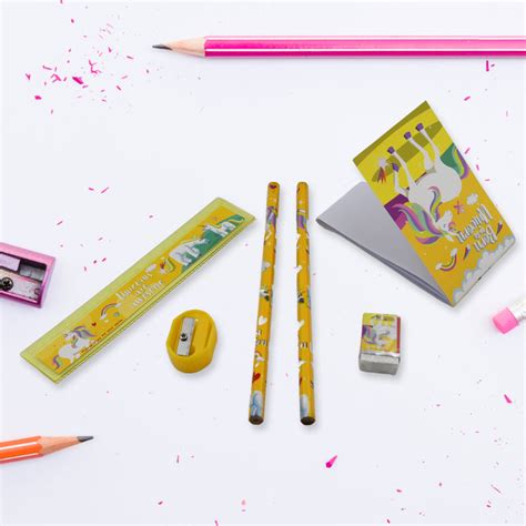 6 PC SET STATIONARY SET INCLUDING PENCIL RULER RUBBER PENCIL SHARPENER ...