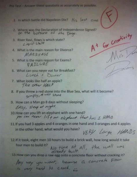 Serious question and funny answers: This is how smart kids give a ...