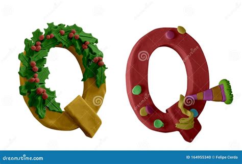 TwoTwo Letters Q. Party Font. Handmade with Plasticine or Clay. Stock ...