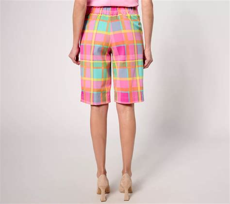 Isaac Mizrahi Live! Tall 24/7 Stretch Plaid Bermuda Shorts - QVC.com