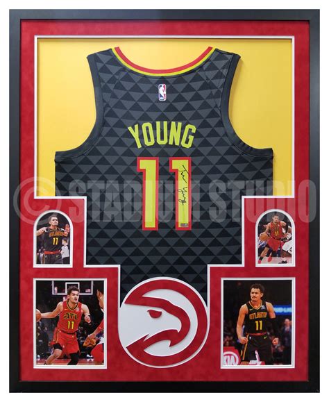 Trae Young Autographed Framed Hawks Black Jersey - The Stadium Studio