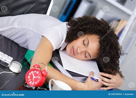Female Clerical Worker Asleep at Desk Stock Image - Image of adult, lady: 258799567