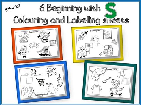 6 Beginning with S Colour and Label Sheets | Teaching Resources