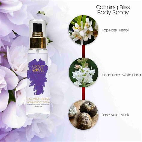 Buy Calming Bliss Jasmine Body Spray – Crazy Owl - Your Skin Co.