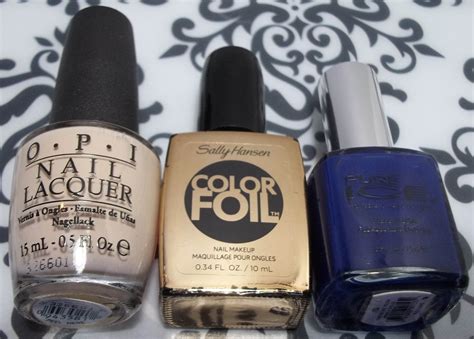 Nolishes: Navy, Taupe, and Gold Mani - Using Moyou London Artist Plate 04