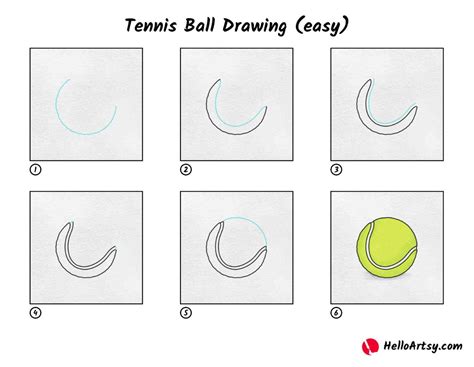 Tennis Ball Drawing (easy) - HelloArtsy