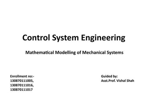 Image result for Mathematical Modelling in Control System