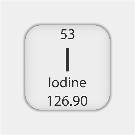 Iodine symbol. Chemical element of the periodic table. Vector ...