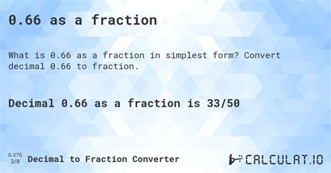0.66 as a fraction - Calculatio