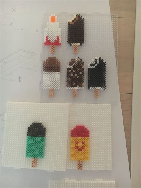 Summer ice cream lollies pops made in Hama perler beads | Perlemønstre ...