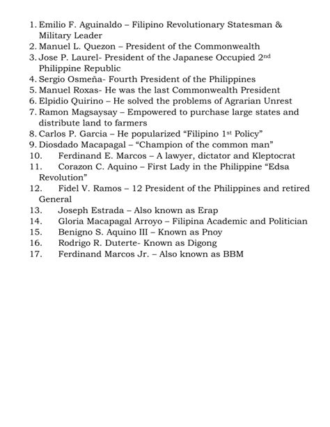 Philippines Presidents List 的图像结果