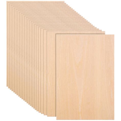 25 Pack 8 x 12 Inch Basswood Sheets, 1/16 Thin Craft Plywood Sheets ...