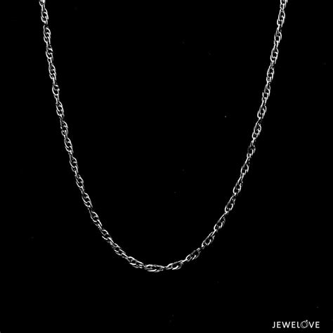 Jewelove™ Chains 1.5mm Platinum Flat Rope Japanese Chain for Women JL ...