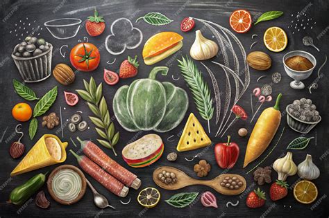 Premium Photo | Food background pattern and texture Healthy eating line ...