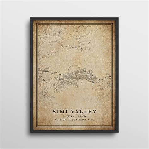 Simi Valley Map California Simi Valley Map Print Simi - Etsy
