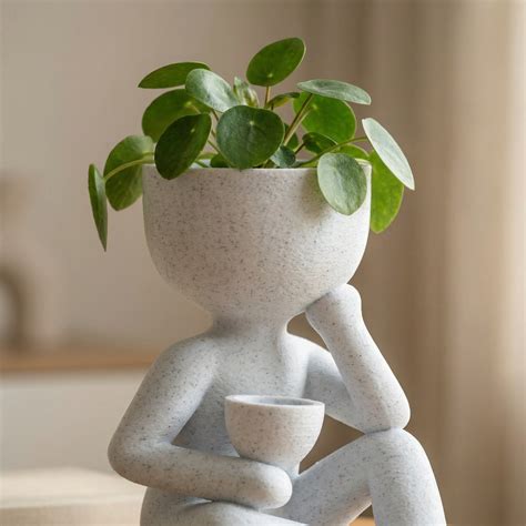 3D Printed Oreo Marble Look Character Planter | Sculptural Indoor Plan ...