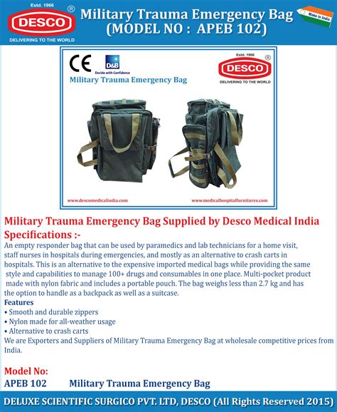 Military Trauma Emergency Bag | Tactical Medical Response Kit