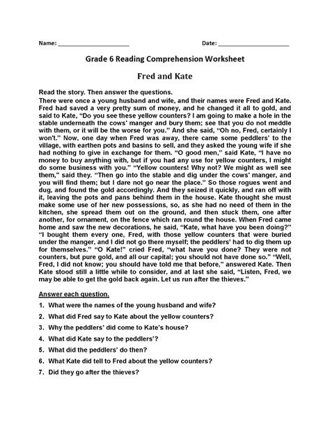 7th Grade Reading Comprehension Passages