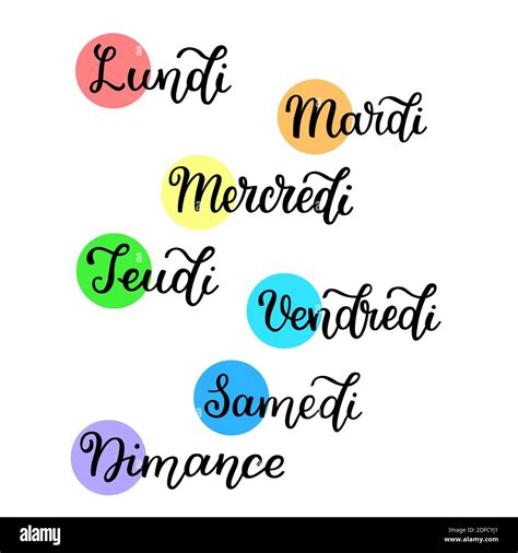 Days of the week french Cut Out Stock Images & Pictures - Alamy