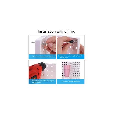 Buy 4 Pieces Pegboard Wall Mount Display Pegboard Wall Panel Kits ...