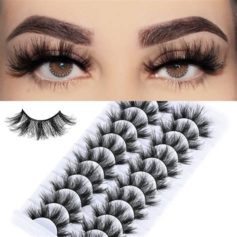 Amazon.com: FARRED Natural Lashes Short False Eyelashes Wispy Mink Eye ...