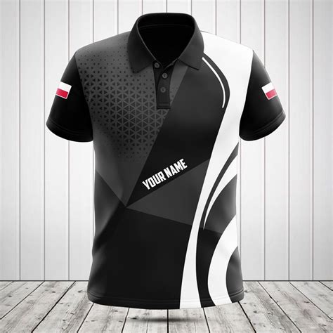 Customize Poland Triangle Pattern Black And White Shirts - Rig Rocket ...