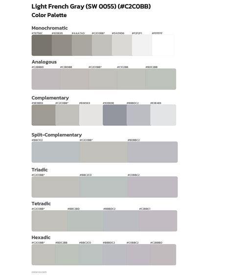 Sherwin Williams Light French Gray (SW 0055) Paint coordinating colors ...