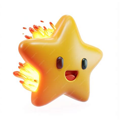 Beautiful Shooting star emoji isolated on white background | Premium AI ...