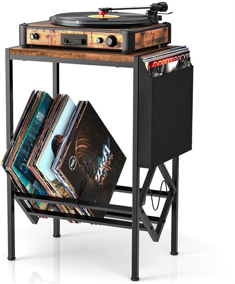 Amazon.com: Facmogu Record Player Stand, 2-Tier Vinyl Record Storage ...