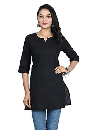 SUDHI Kurtis Presents Cotton V-Neck Short Kurta/Kurtis for Women ...