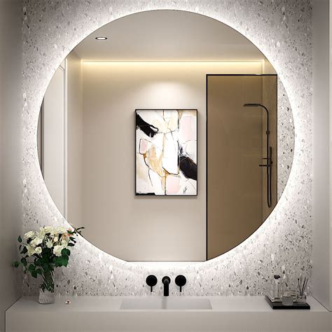 Kahnpan 36 Inch Round Backlit Mirror LED Bathroom Mirror with Lights ...