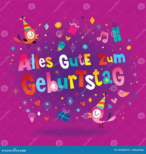 Alles Gute Zum Geburtstag Deutsch German Happy Birthday Stock Vector ...