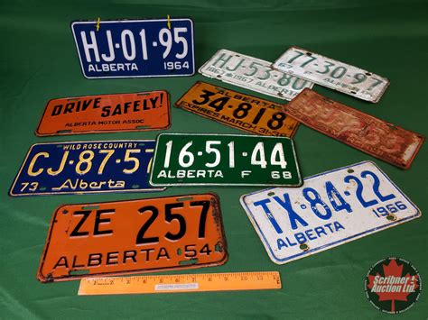 Variety Alberta Licence Plates (11) : 1964 Set; 1973; 1968; 1954; 1966 ...
