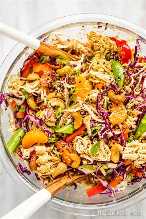 Ramen Noodle Salad with Sweet and Tangy Sesame Dressing