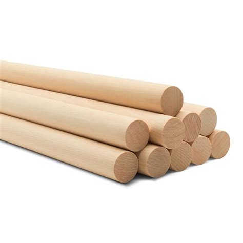 Wooden Dowel Rods - 1/2' x 36' Unfinished Hardwood Sticks - for Crafts ...