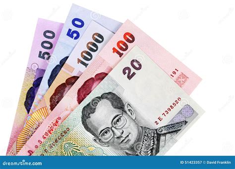 Thailand Money : Various Thai Baht Currency Bills Isolated on White Background Stock Image ... - currency of thailand