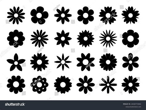 Set Black Daisies Geometric Figures Collection Stock Vector (Royalty Free) 2416771941 | Shutterstock