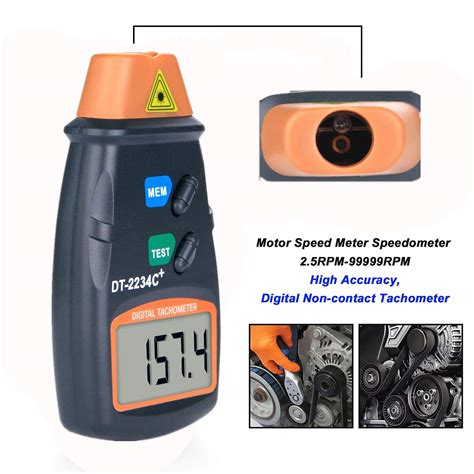 Snapklik.com : Digital Laser Tachometer, Non-Contact RPM Meter Speedometer, Photo Tach Tester ...