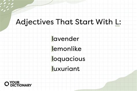 Adjectives That Begin With L